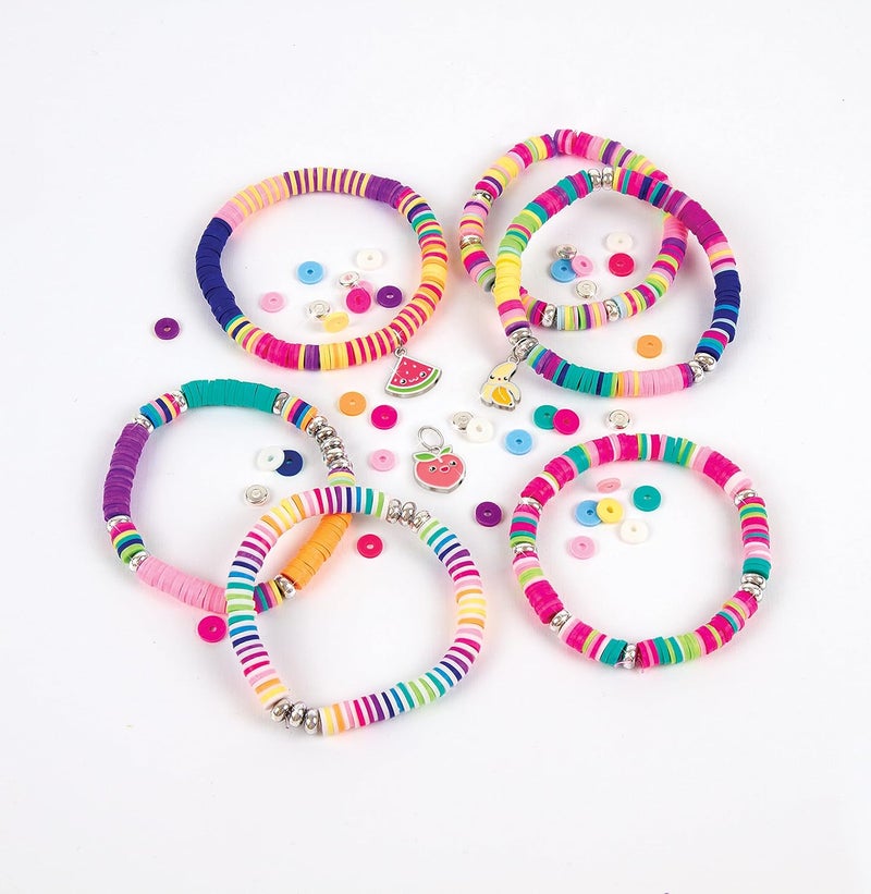 Make It Real Heishi Beads Making Kit Silver Charms and Storage Box - Ideal for Friendship Bracelets - Image 4